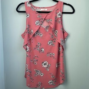 Maurices Pink Floral Tank Size Medium